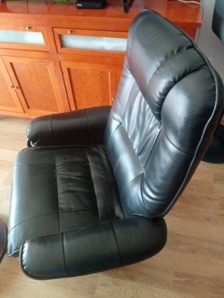 Sillón reclinable piel sintética negro