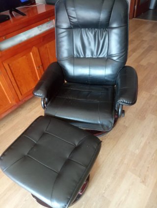 Sillón reclinable piel sintética negro