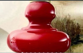 Vintage Lámpara Techo Opalina Roja Años 60