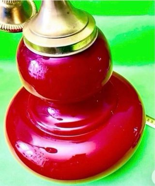 Vintage Lámpara Techo Opalina Roja Años 60