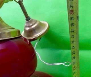Vintage Lámpara Techo Opalina Roja Años 60