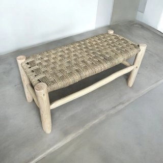 Banco de Madera y Enea Hecho a Mano