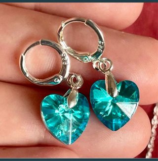Colgante y pendientes plata 925 corazón