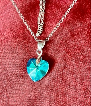 Colgante y pendientes plata 925 corazón