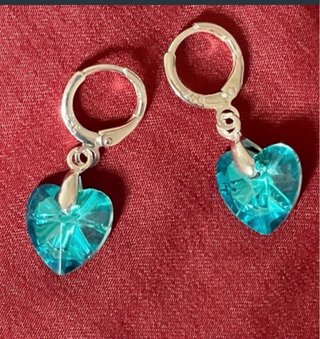 Colgante y pendientes plata 925 corazón