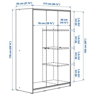 Armario 3 puertas IKEA KLEPPSTAD Blanco