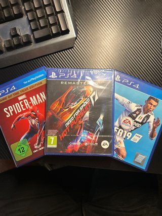 Pack 3 Juegos PS4: Spider-Man, FIFA 19, NFS