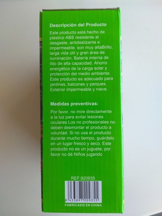 Aplique Solar Exterior Sensor movimiento. NUEVO