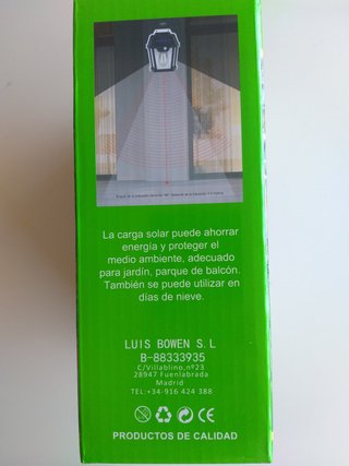 Aplique Solar Exterior Sensor movimiento. NUEVO