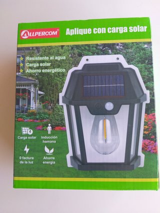 Aplique Solar Exterior Sensor movimiento. NUEVO