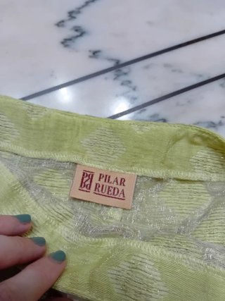 Top verde lima con rombos