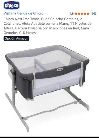 Cuna gemelar Chicco + 2 colchones