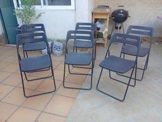 6 Sillas Plegables Negras