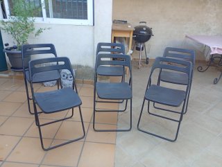 6 Sillas Plegables Negras