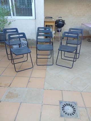 6 Sillas Plegables Negras