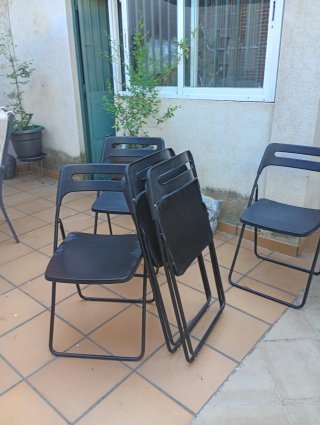 6 Sillas Plegables Negras