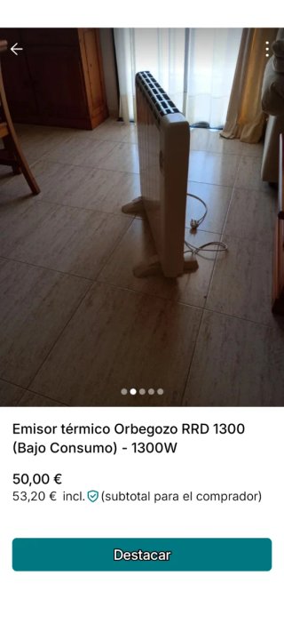 Emisor Térmico Orbegozo RRD 1300 Bajo Consumo