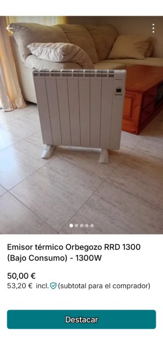 Emisor Térmico Orbegozo RRD 1300 Bajo Consumo