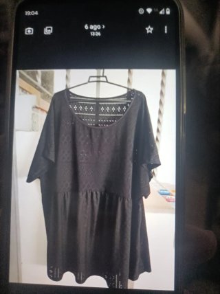 Blusa holgada talla grande negra, no envío