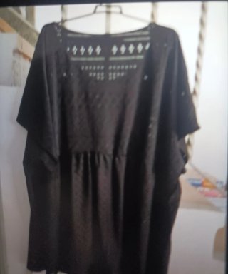 Blusa holgada talla grande negra, no envío