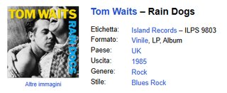 Tom Waits - Rain Dogs - Vinile