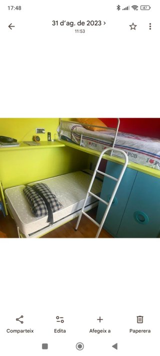 Cama tren abatible con armario integrado - 80€.
