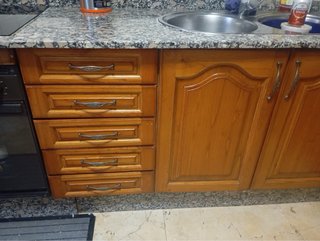 Muebles de cocina madera y cristal