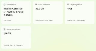 Dell Precision 7720 Portátil– i7/32 GB RAM/1,16TB