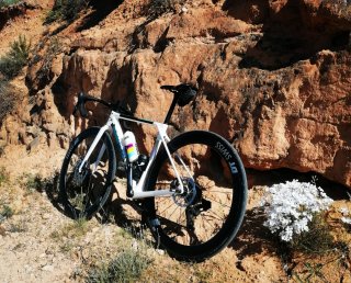 Bicicleta de carretera blanca