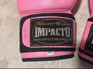 Guantes Boxeo Impacto Piel 14 onzas rosa