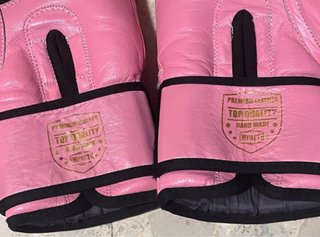 Guantes Boxeo Impacto Piel 14 onzas rosa
