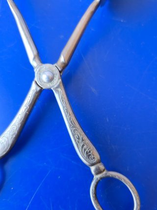 Pinza Vintage manico a forbice Placcata Argento