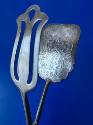Pinza Vintage manico a forbice Placcata Argento