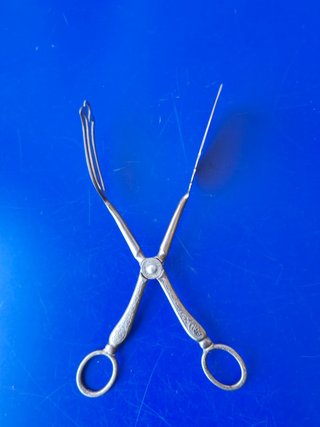 Pinza Vintage manico a forbice Placcata Argento