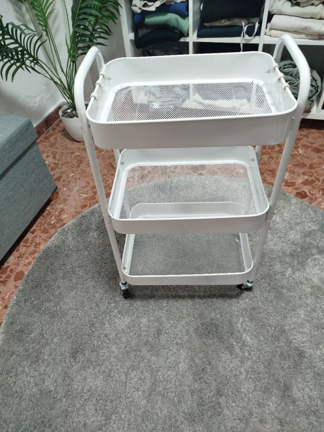 Carrito organizador blanco 3 estantes