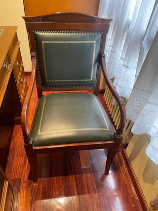 Sillón despacho clásico piel verde