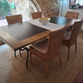 4 Sillas de Ratán + sillon de ratan