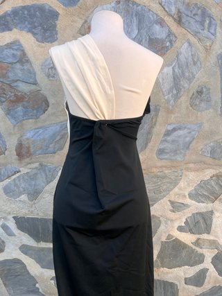 Vestido largo fiesta Shein drapeado bicolor