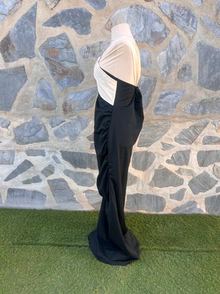 Vestido largo fiesta Shein drapeado bicolor