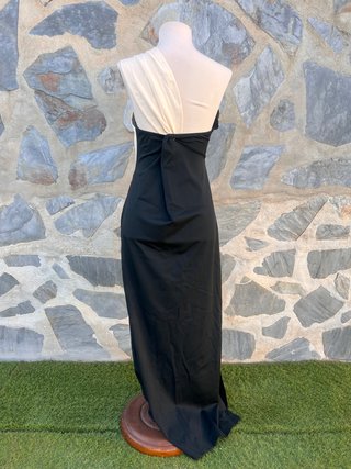 Vestido largo fiesta Shein drapeado bicolor