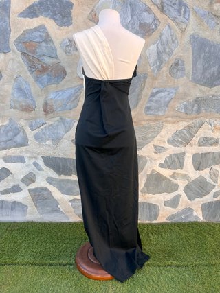 Vestido largo fiesta Shein drapeado bicolor