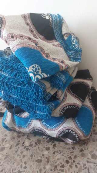 Tela Salón Marroquí Azul y Negro