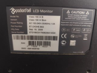 Monitor Packard Bell Negro