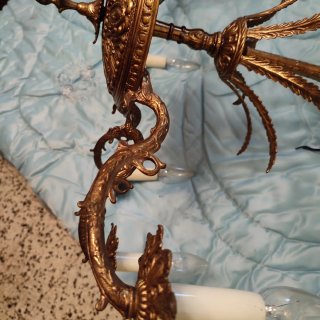 Lámpara de techo antigua de bronce