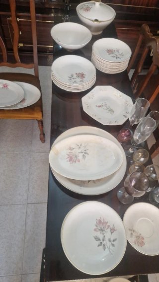 Vajilla Porcelana Azuer Flores