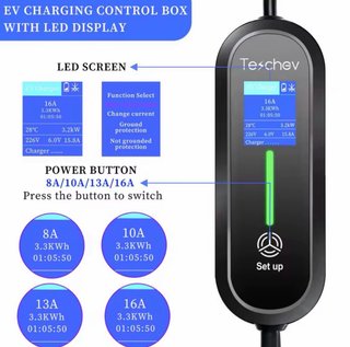 Cargador Coche Eléctrico Schuko a Tipo 2. 3.5kW