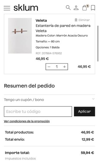 Estantería de pared Sklum NUEVA