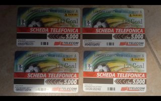 Set 5 Schede Telefoniche Calciatori