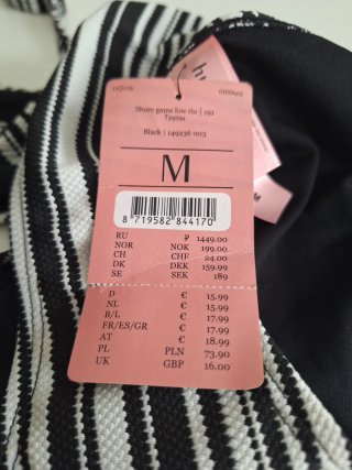 Bikini Hunkemöller T-95D Negro/Blanco Nuevo