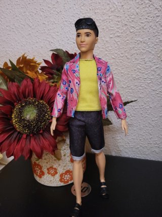 Muñeco ken con chaqueta colorida